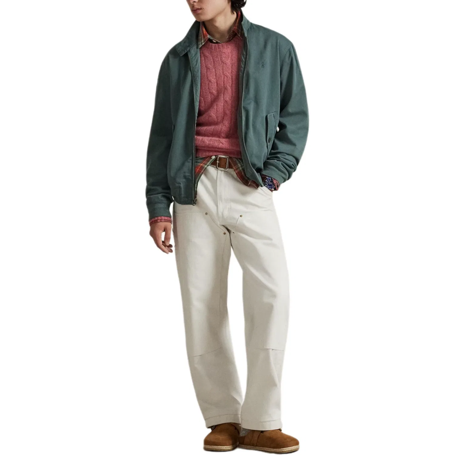 Мужская куртка-бомбер на молнии, хлопковая, Green, Polo Ralph Lauren — фото 4
