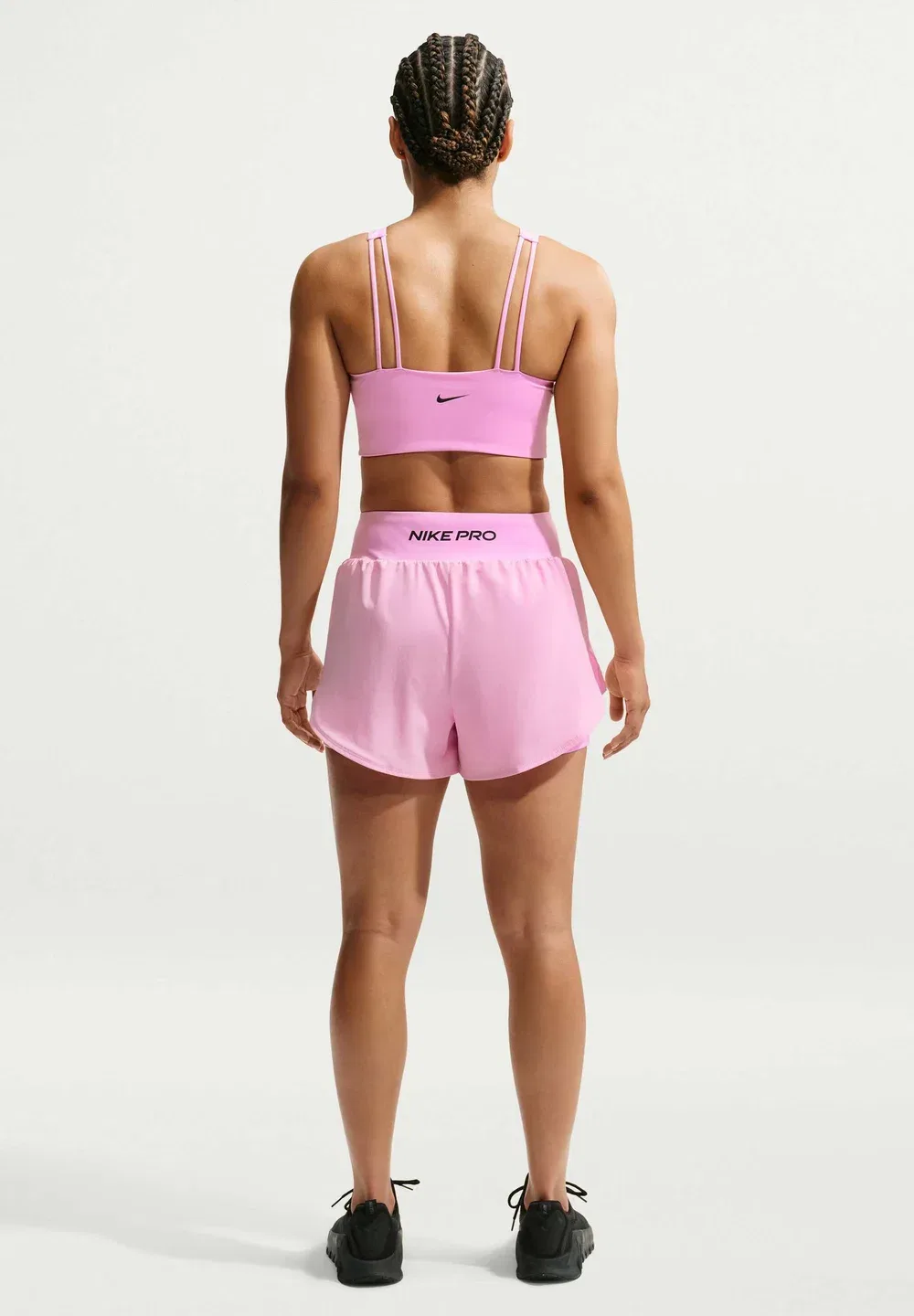 W np df sculpt 2n1 3in hr shrt - шорты 2-в-1 Nike Performance, Pink Rise/Black — фото 2