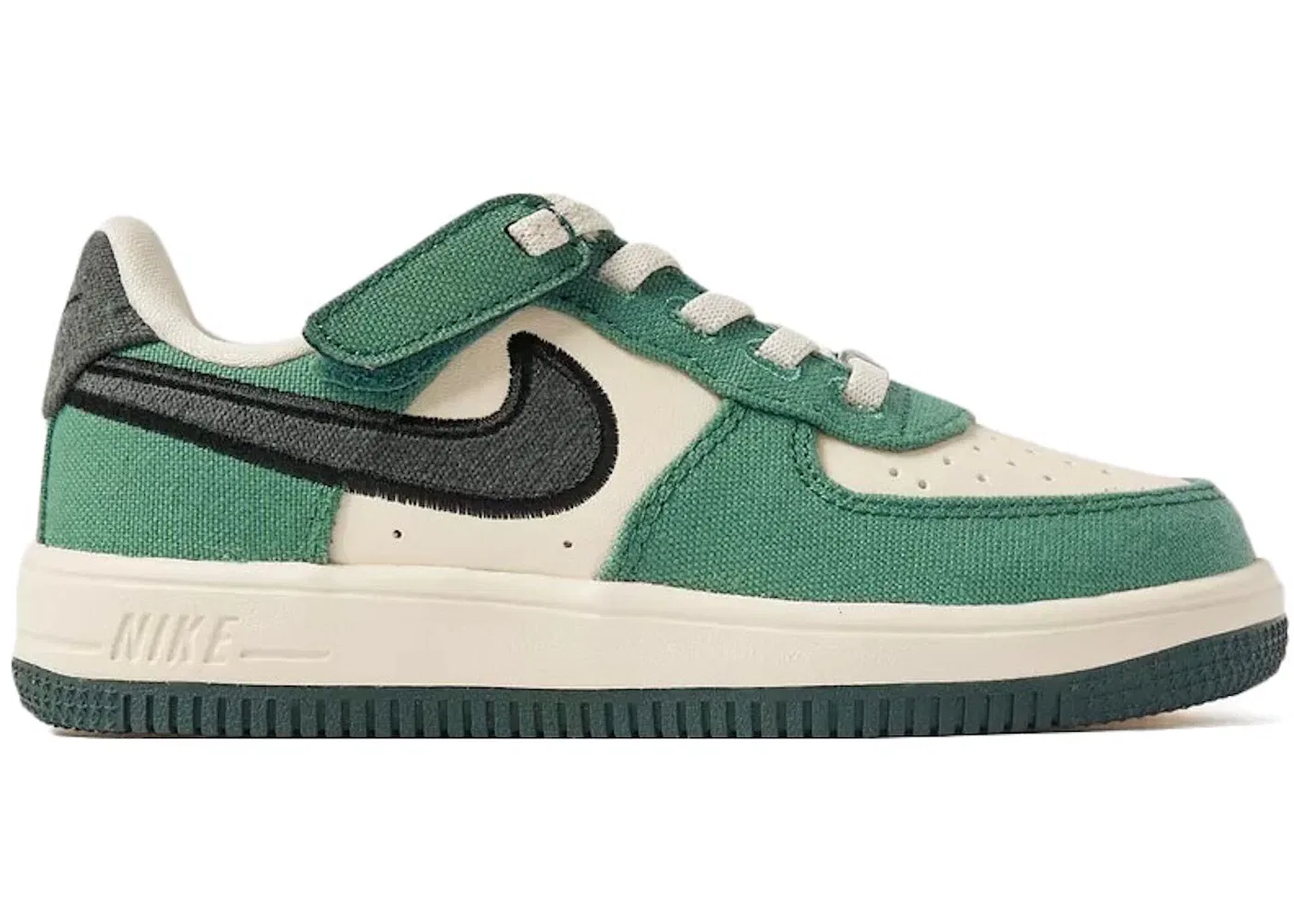 Детские кроссовки lifestyle с брендовым дизайном Nike Force 1 Low EasyOn, Coconut Milk/Bicoastal/Gum Dark Brown/Vintage Green