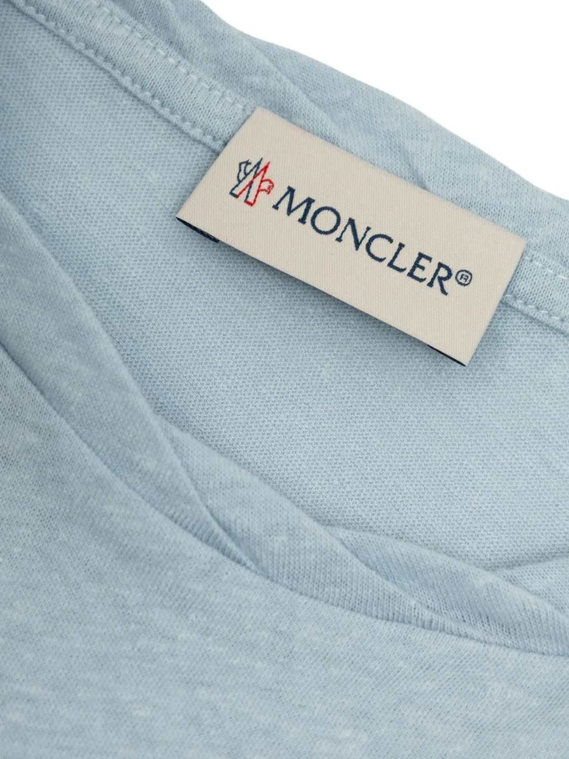 Футболка из хлопка Moncler, светло-голубой — фото 4