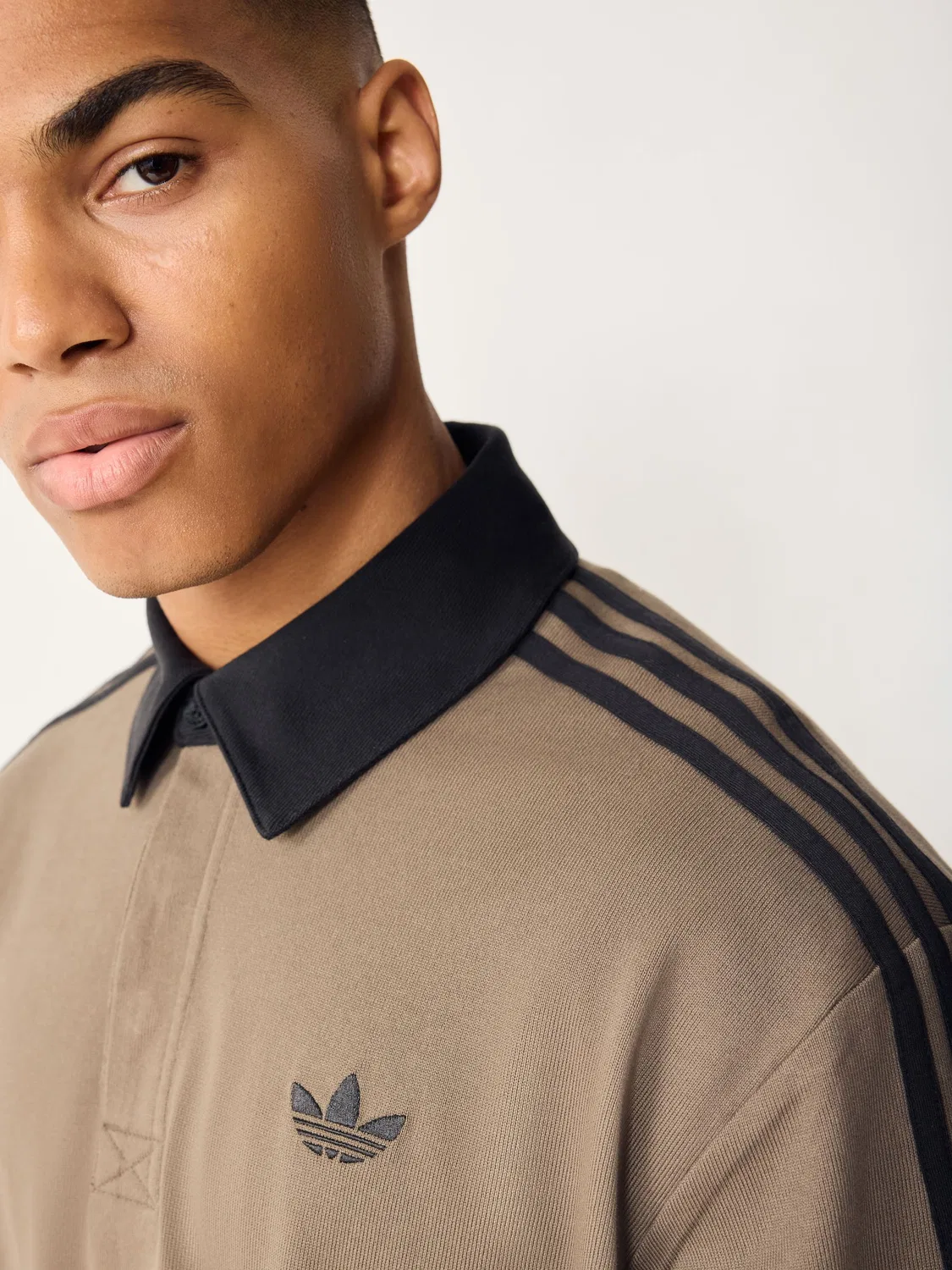 Поло регби с длинным рукавом, adidas Originals, коричневый — фото 4