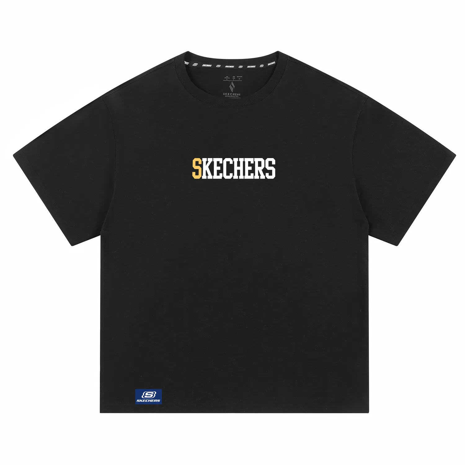 Футболка детская с круглым вырезом, прямой крой, Black Yellow, Skechers — фото 4