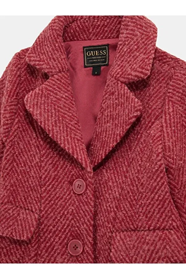 Детское пальто для девочек шерстяное Herringbone Guess, Multicolor — фото 3