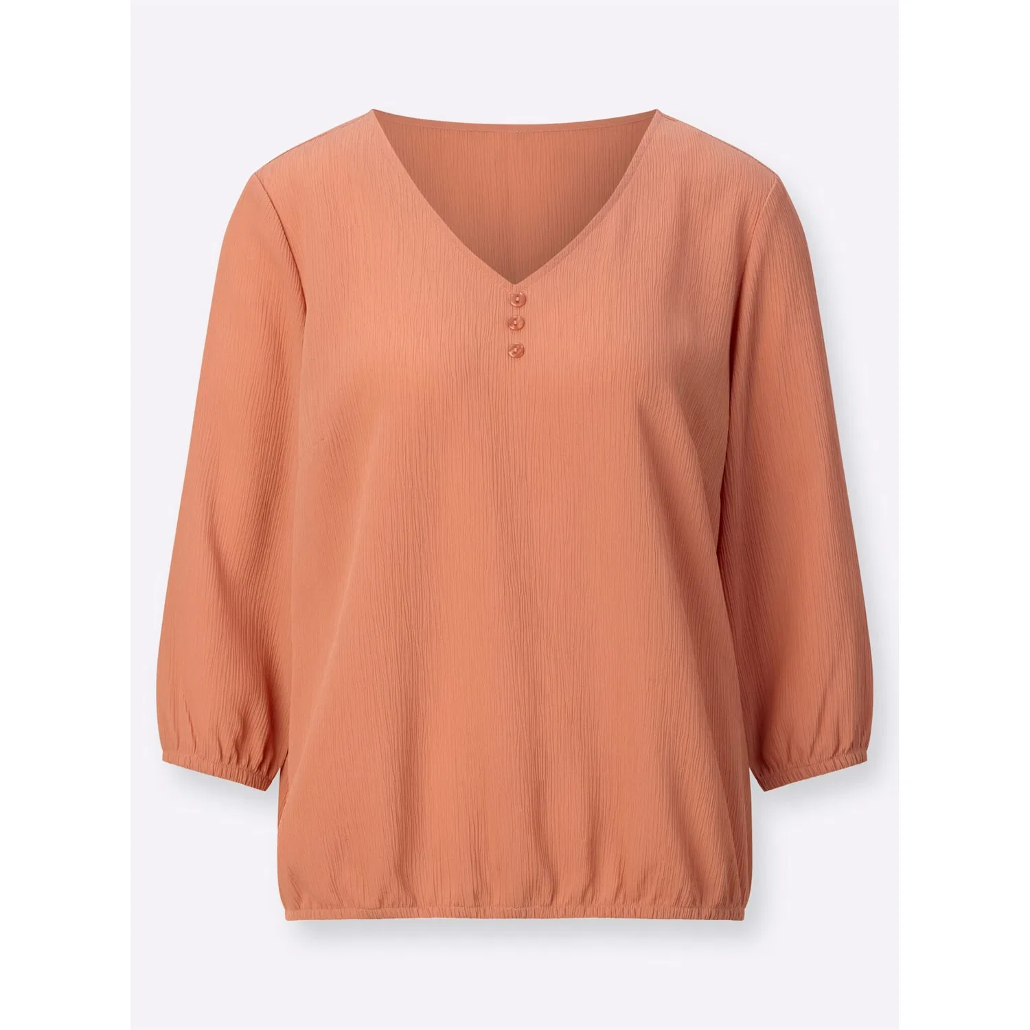 Женская блуза без застежки с V-образным вырезом Classic Basics, Papaya — фото 3