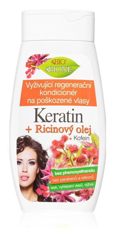 

Регенерирующий кондиционер для ослабленных и поврежденных волос Bione Cosmetics Keratin + Ricinový olej