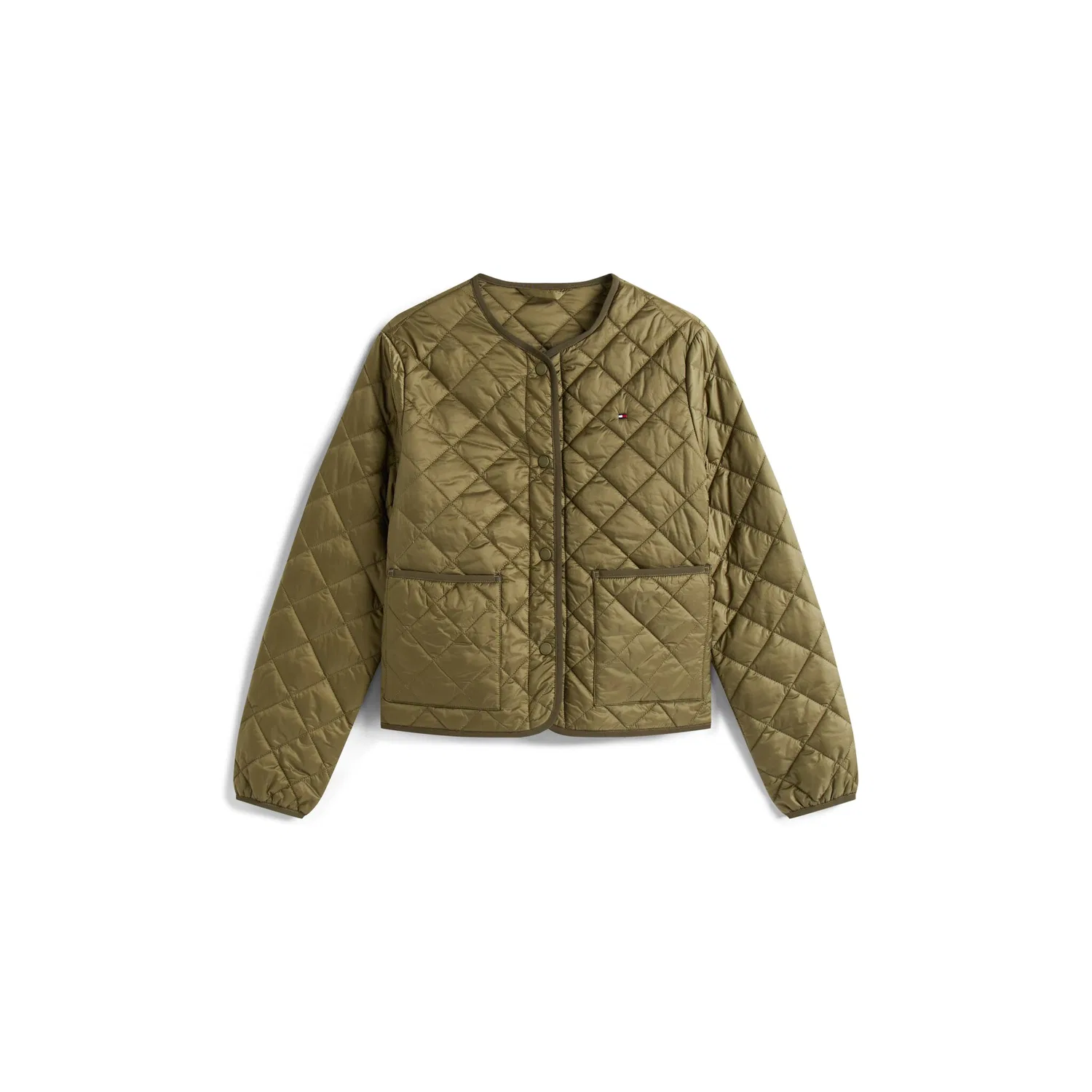 Женская стеганая куртка регулярной посадки Tommy Hilfiger, Olive — фото 4