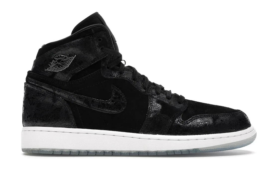 Детские кроссовки высокие с брендом Jordan 1 Retro High, Black/Black-White-Gym Red