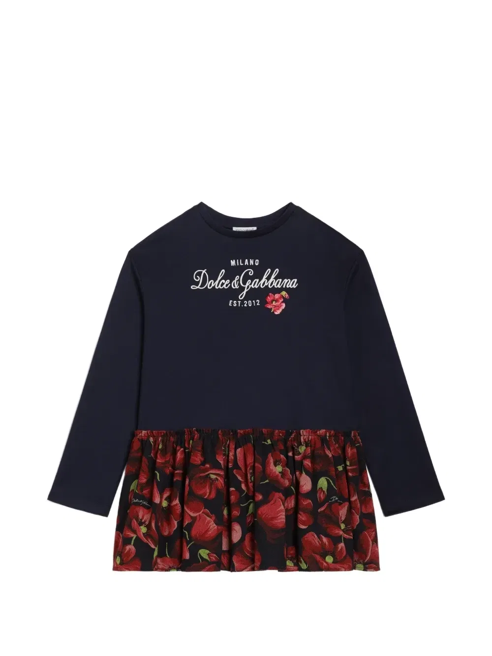 Платье с принтом Dolce & Gabbana Kids, синий