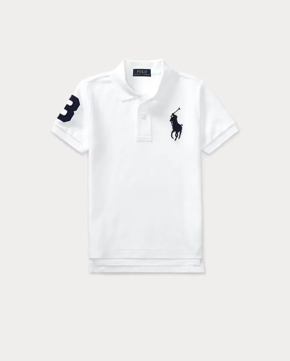 Детское поло для мальчиков с длинным рукавом Big Pony Polo Ralph Lauren, Blanco — фото 4