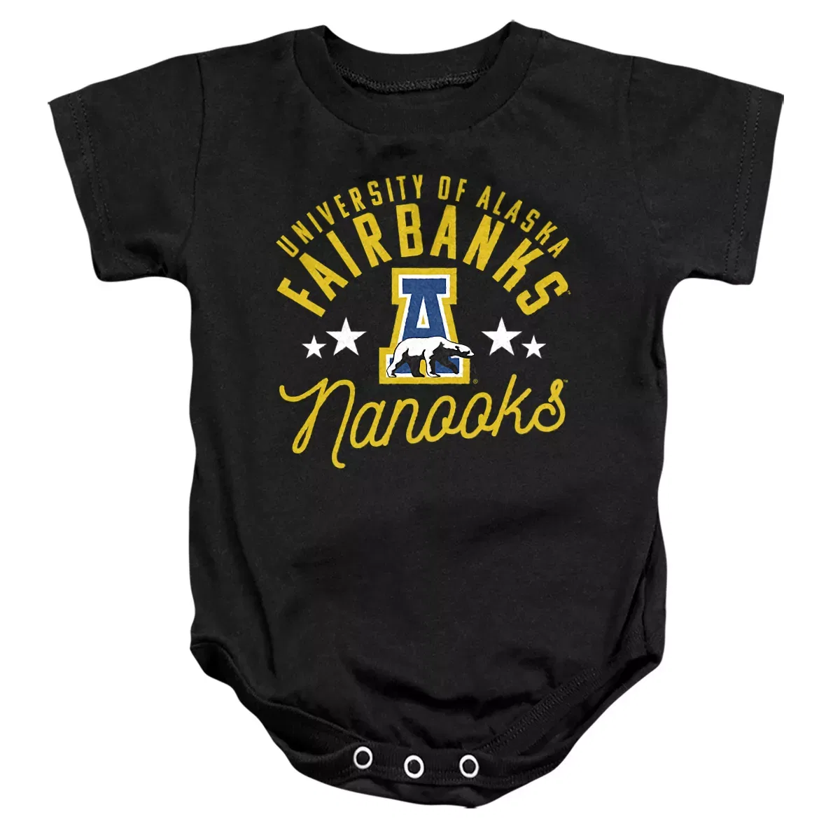 Детское боди-комбинезон с принтом University Of Alaska, Fairbanks Nanooks NCAA, Black