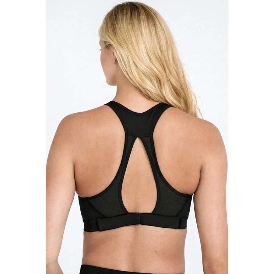 Спортивный бюстгальтер с высокой поддержкой Swoosh High Support Non Padded Adjustable Sports Bra Nike, Черный — фото 2