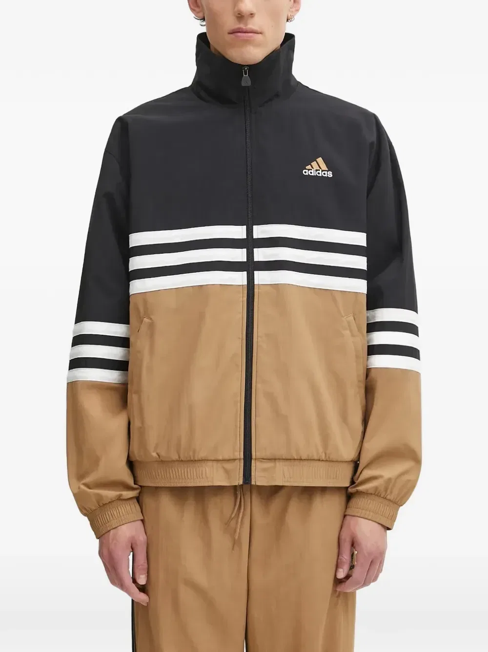 Куртка с полосатыми вставками Adidas, черный