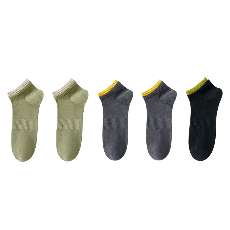 Детские носки-невидимки 6 пар, MADALLO, 2 Light Army Green+2 Dark Gray+Black