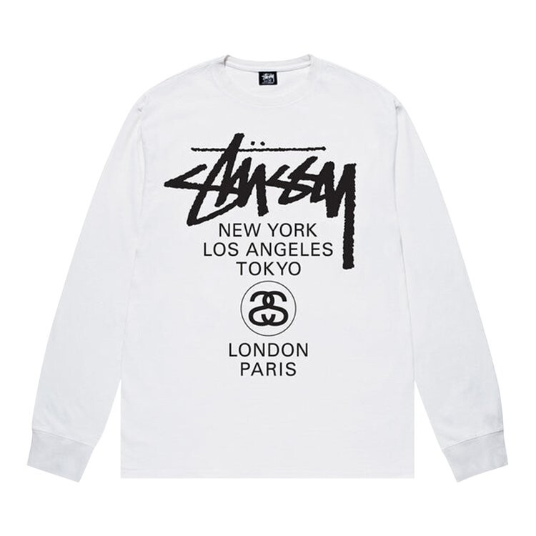 

Лонгслив Stussy World Tour Long-Sleeve Tee 'White', белый