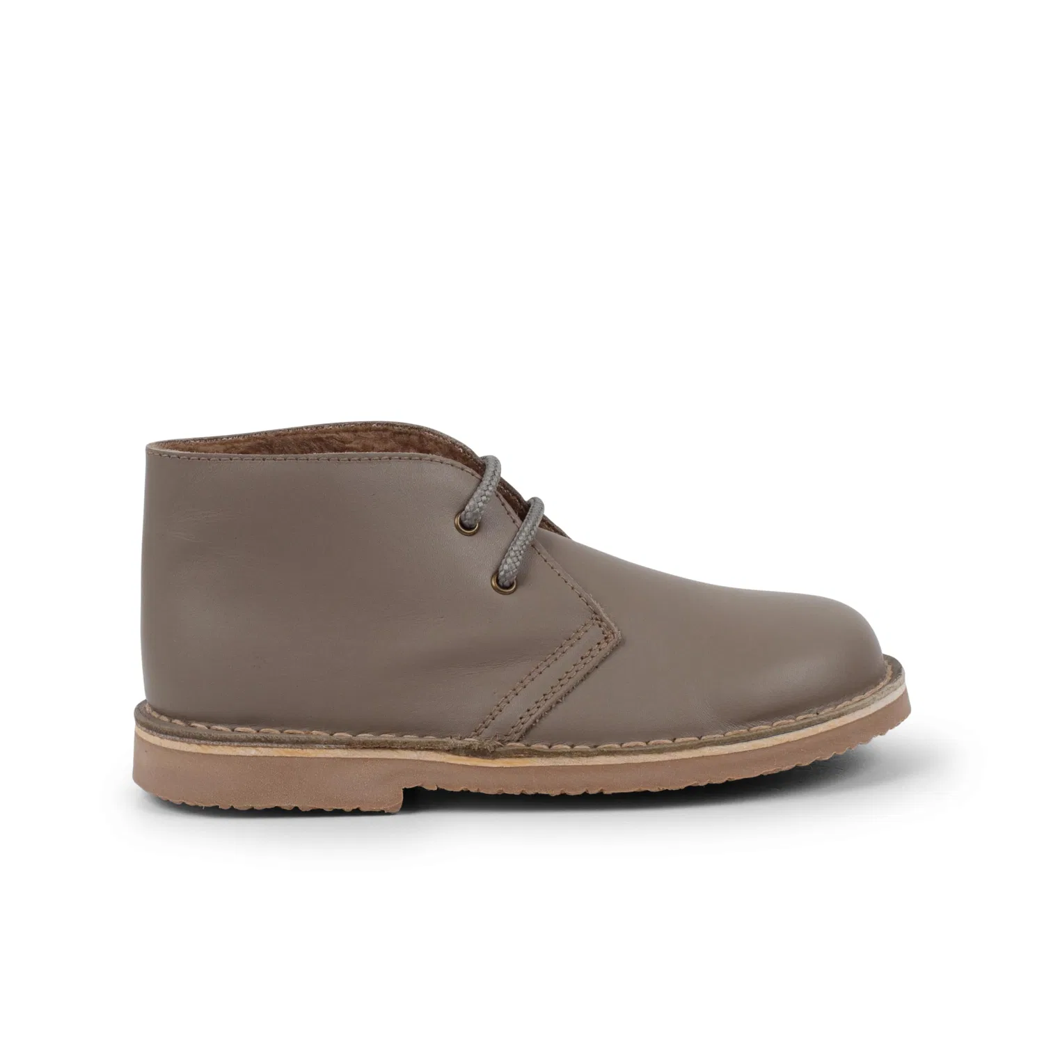 Детский ботинок с кожаным верхом Pisamonas Polacchini Pelle Lacci Interno Pelo Tipo Agnello, Taupe
