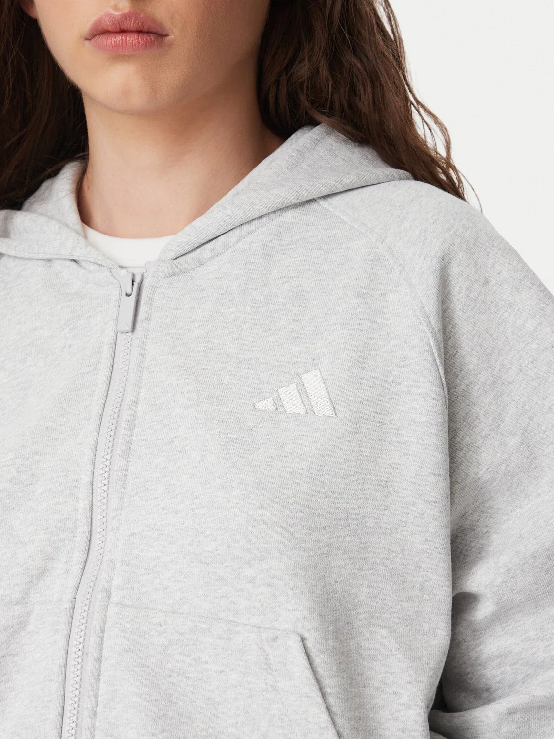 Женская толстовка стандартного кроя Kit Full Zip Hoodie Adidas, серый — фото 4