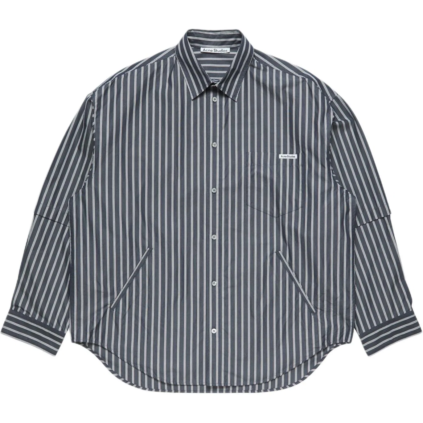 Мужская рубашка с воротником, прямой крой, Acne Studios, Blue/White