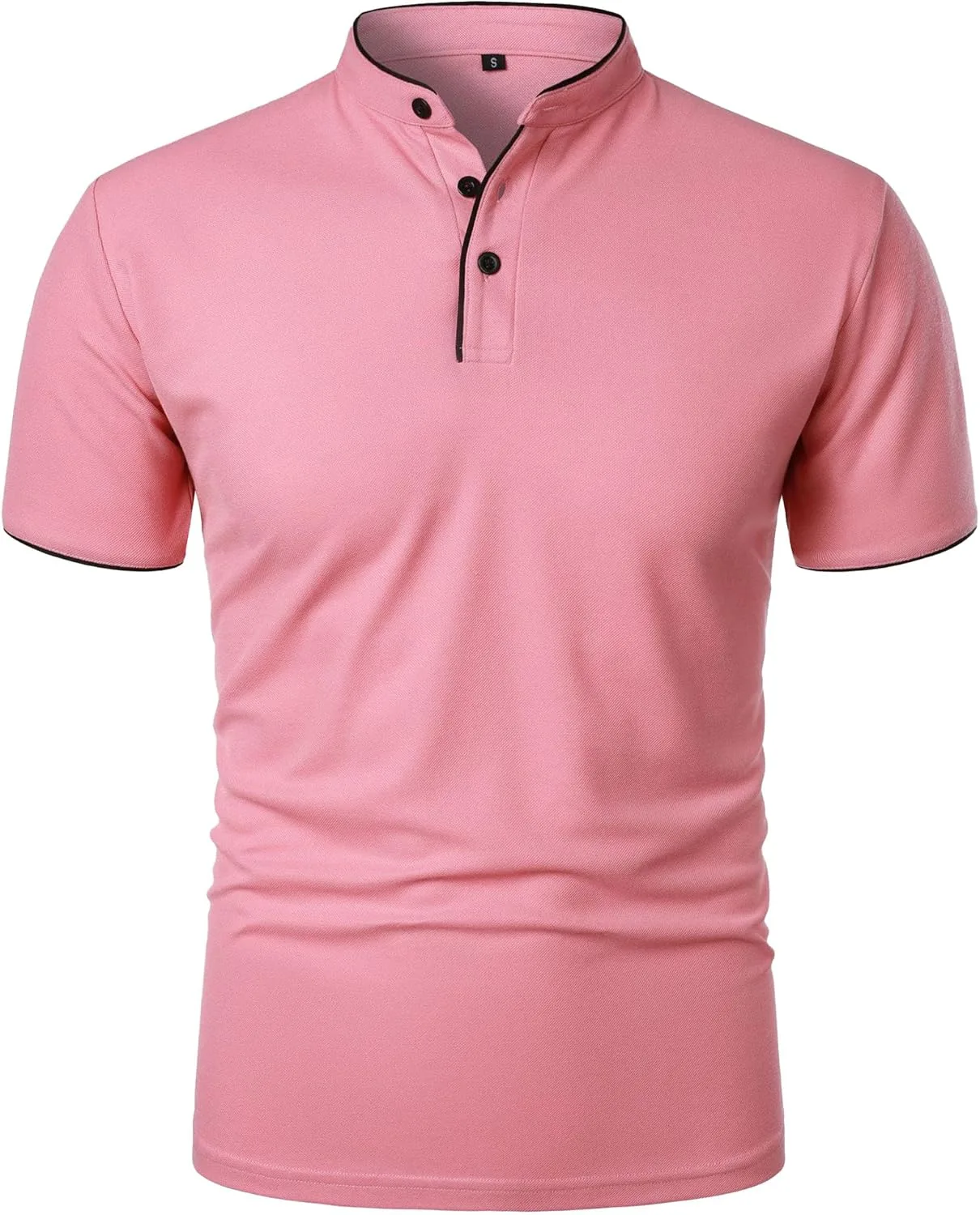 

Мужская повседневная футболка-поло Slim Fit с воротником-стойкой и планкой на пуговицах Aosufei