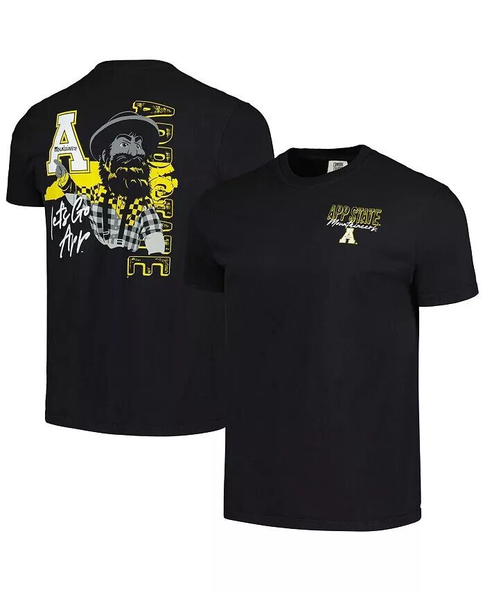 

Мужская черная футболка Appalachian State Mountaineers Hyperlocal Comfort Colors Image One, черный