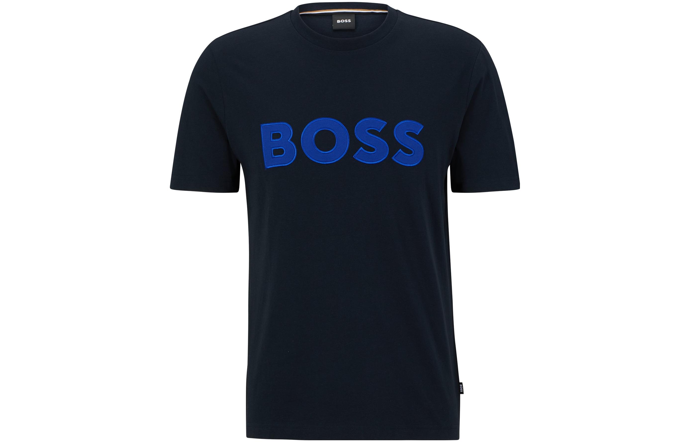 

HUGO BOSS Футболка SS23 мужская морская синяя, Синий, HUGO BOSS Футболка SS23 мужская морская синяя