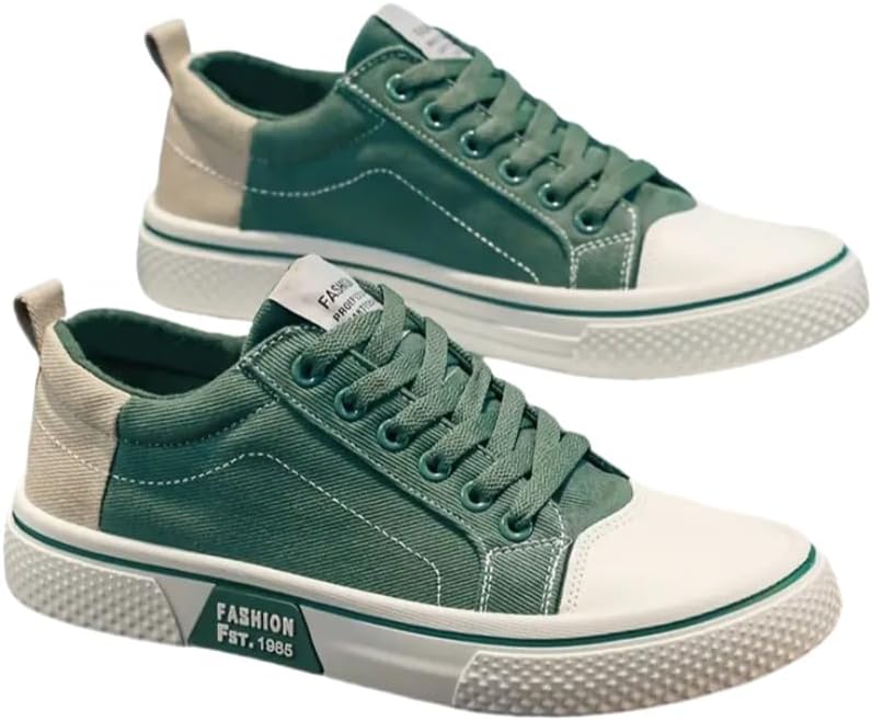 

Мужские дышащие повседневные тканевые кеды, низкие кроссовки на шнуровке для улицы, модные скейт-кроссовки Fmshi, зеленый