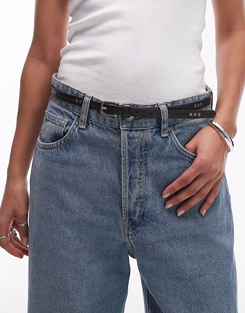 

Levi's - Ремень из кожи с заклепками черного цвета