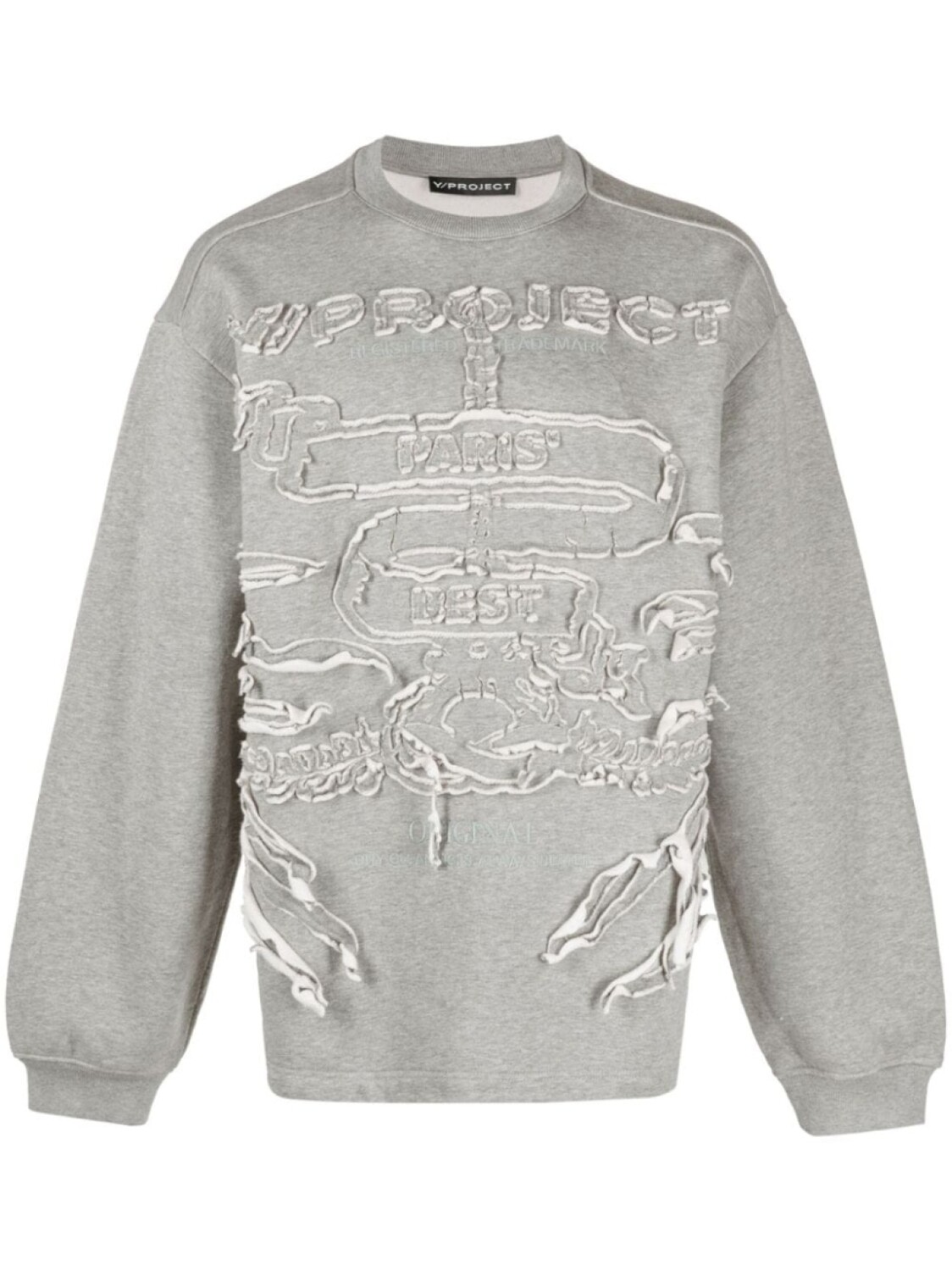 

Y/Project Paris' Best distressed cotton sweatshirt, серый