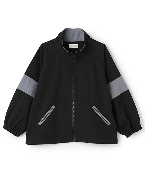 Ветровка oversize двухцветная из нейлона, чёрная — фото 3