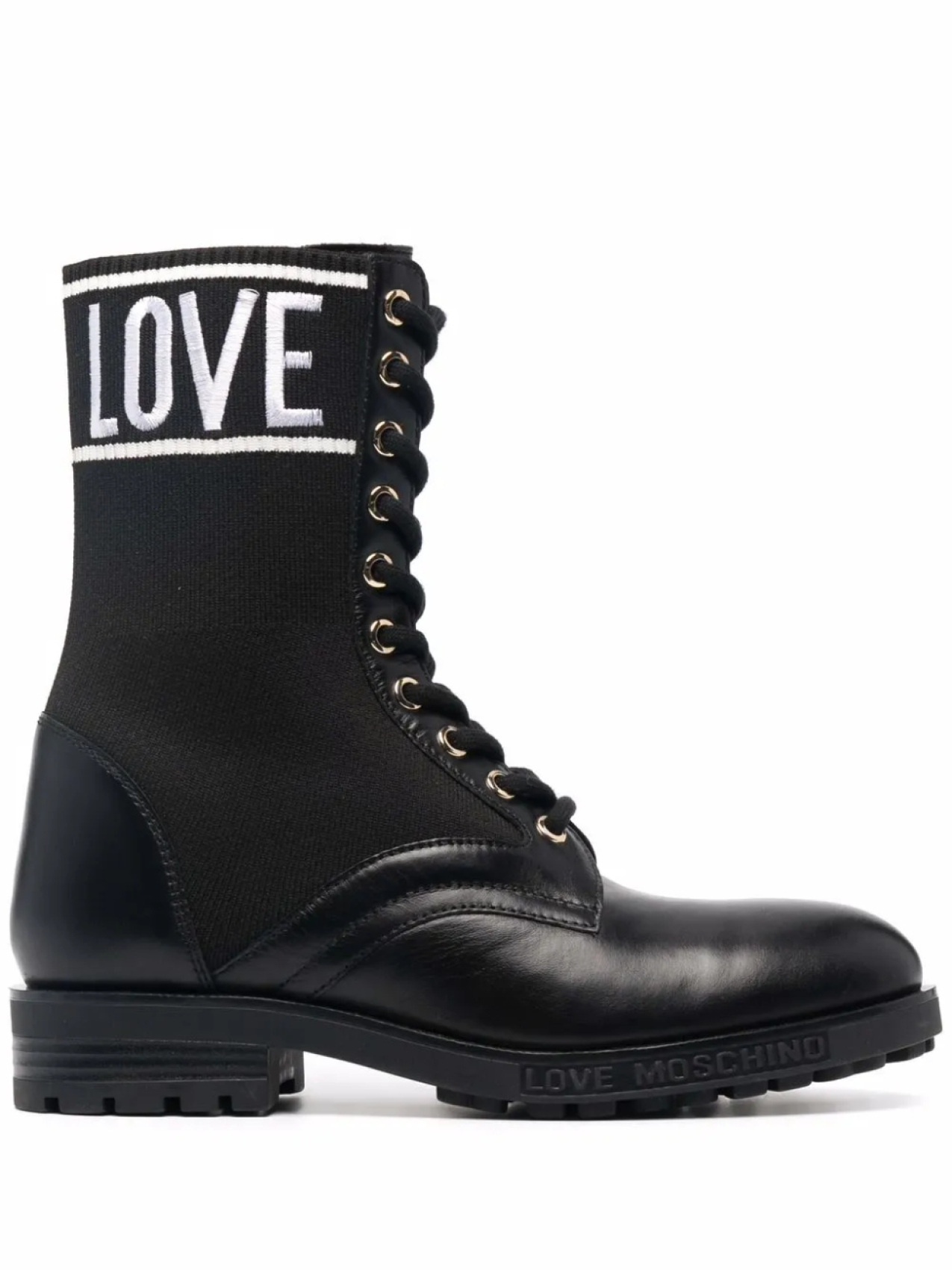 Love Moschino высокие ботинки на шнуровке, черный