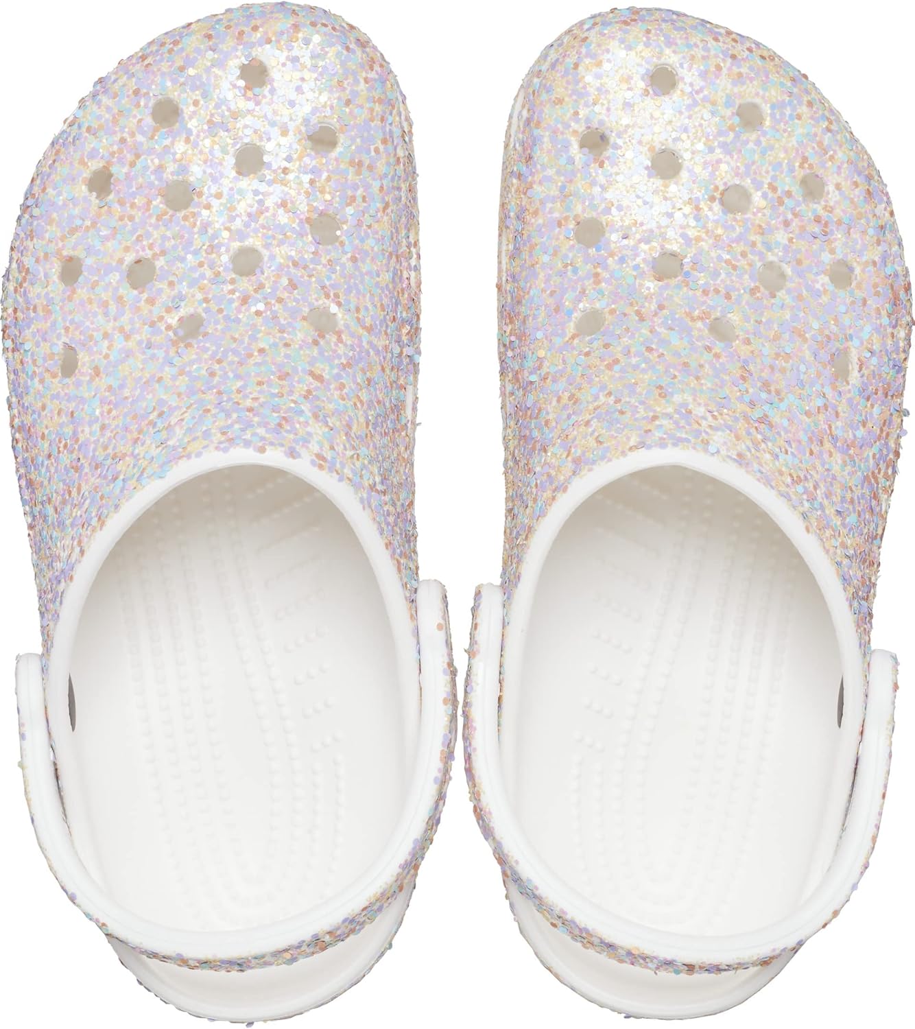Унисекс сабо Crocs Classic с блестками, белый — фото 3