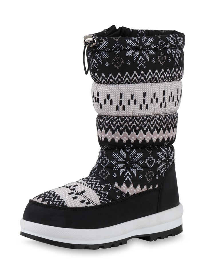 Сапоги VAN HILL Winter Emily, цвет schwarz beige weiss muster