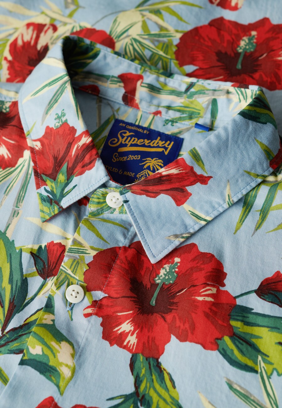 Рубашка на пуговицах Comfort fit Superdry Hawaiian, светло-голубой — фото 3