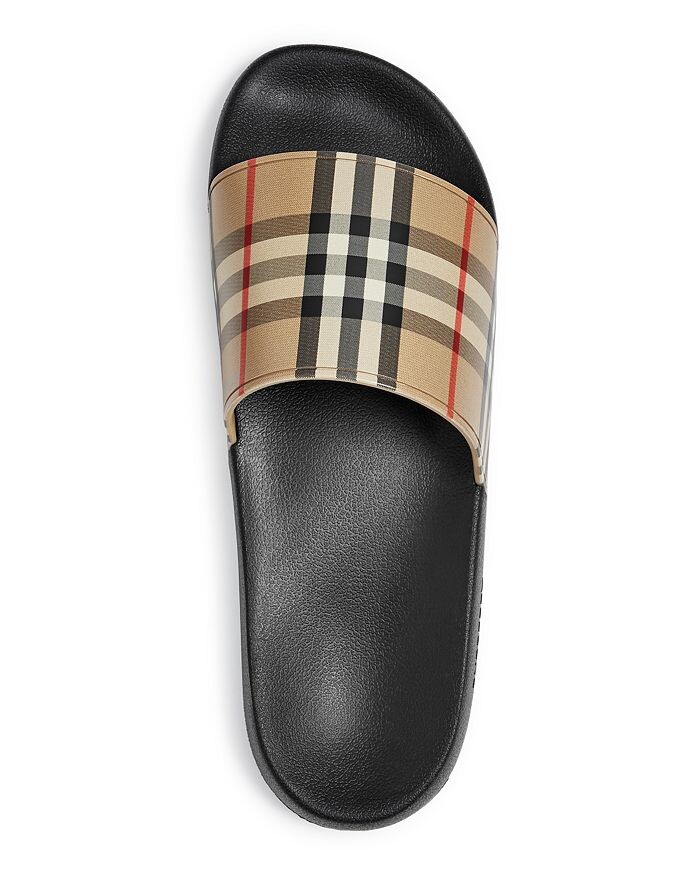 Мужские шлепанцы Burberry Furley в винтажную клетку, коричневый/бежевый — фото 4