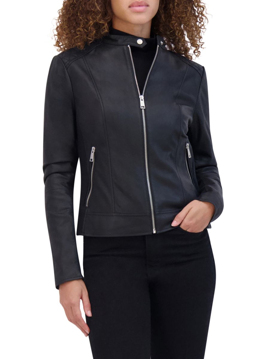 

Кожаная гоночная куртка Glenbrook Andrew Marc, черный