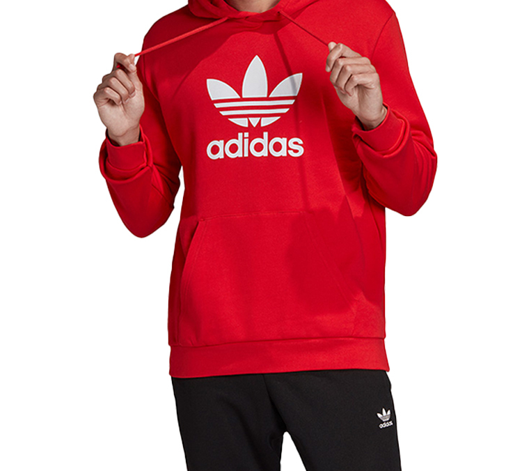 Футболка Trefoil Мужская Ярко-розовая Красная Флуоресцентная Adidas Originals — фото 4