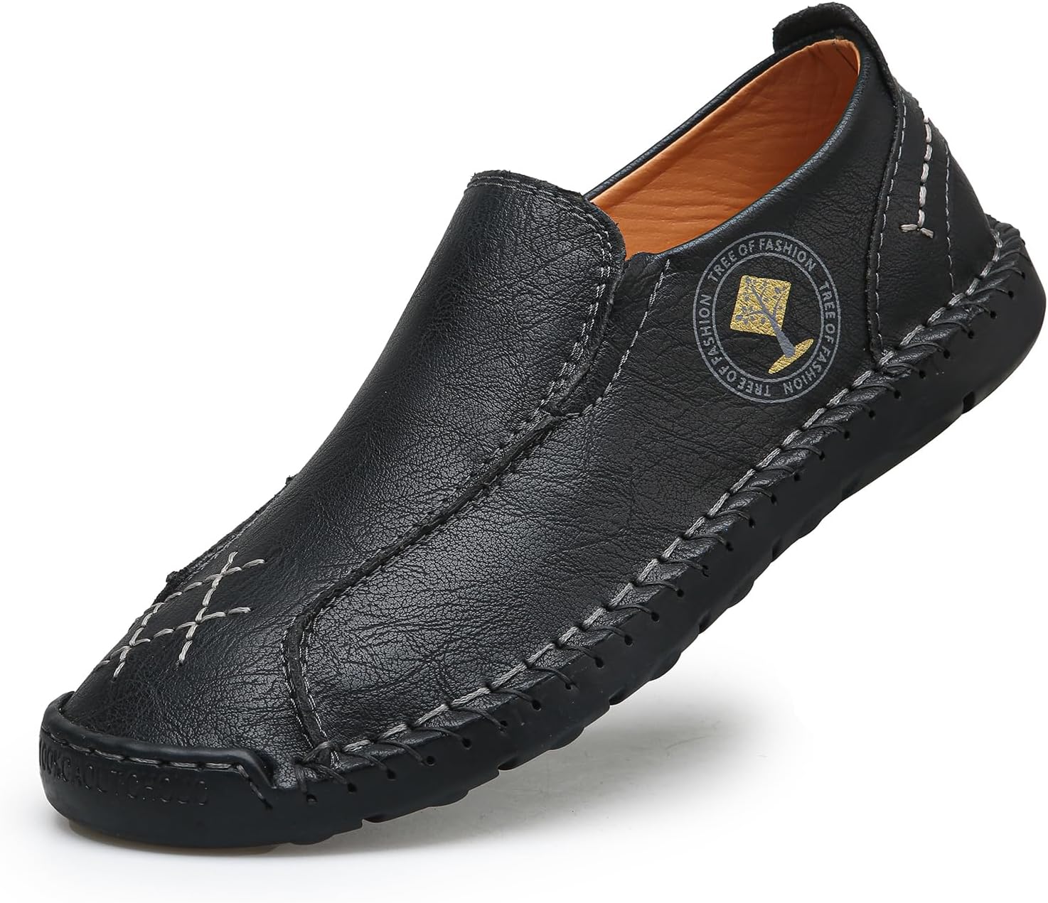 

Мужские лоферы без шнурков с ручной прошивкой, с мягкой амортизирующей подошвой из памяти формы, нескользящие, дышащие, повседневные мокасины «пенни», и прогулок, легкие, подходящие для работы и путешествий, с поддержкой свода стопы Mviobuy, чер...