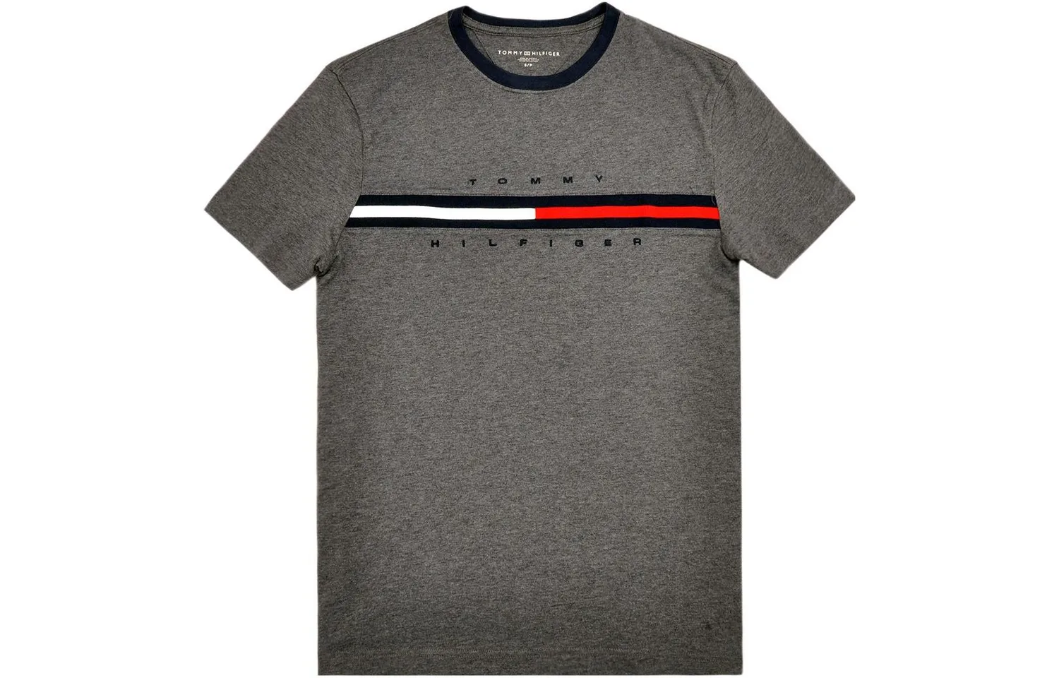 Футболка мужская с круглым вырезом умеренного прямого кроя Tommy Hilfiger, Gray 043 — фото 4