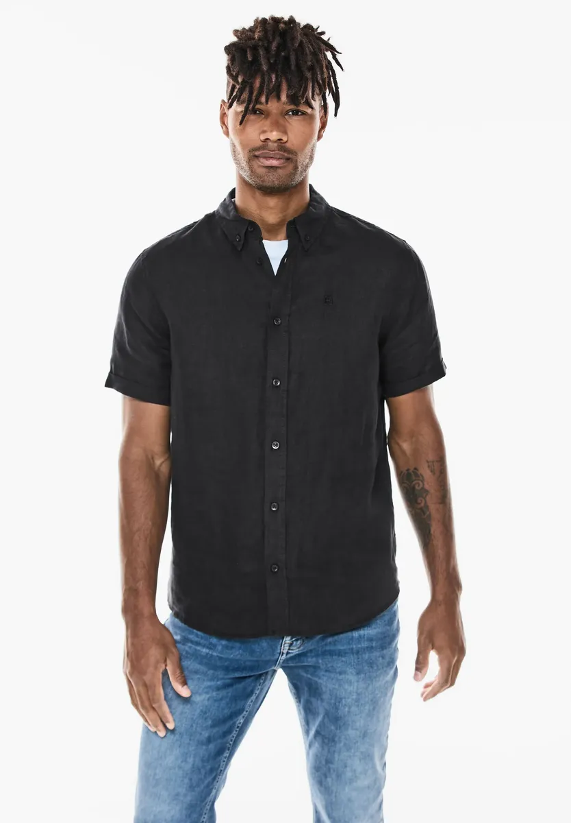 

STREET ONE МУЖСКАЯ льняная рубашка, с планкой на пуговицах Street One Men, черный
