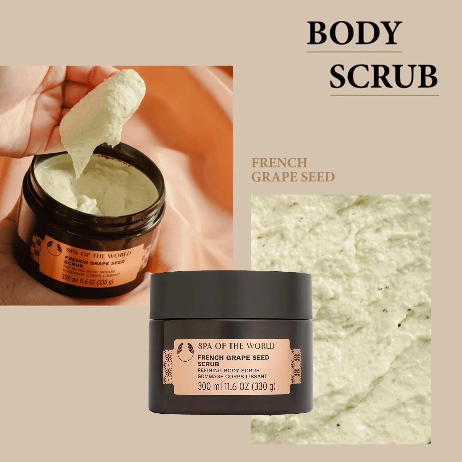 Скраб для тела The Body Shop French Grapeseed Scrub, 300 мл — фото 3