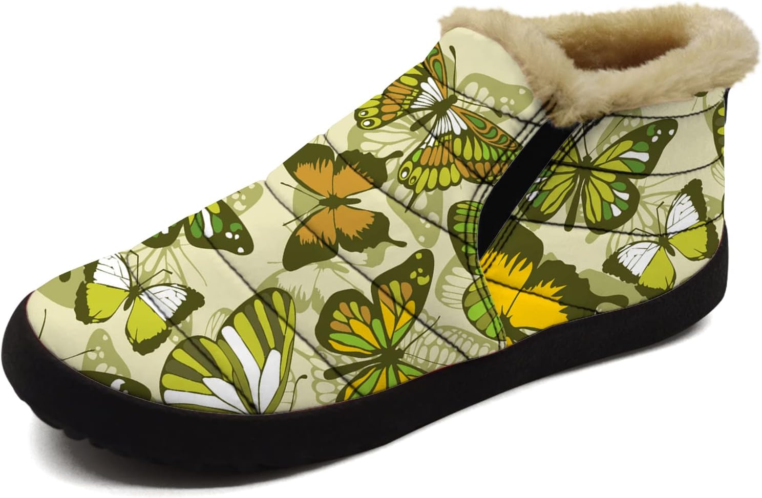 

Женские ботинки Бабочка Зимние снегоступы Низкие модные кроссовки Слипоны Ботильоны Подарки на День святого Валентина Ximem, зеленый
