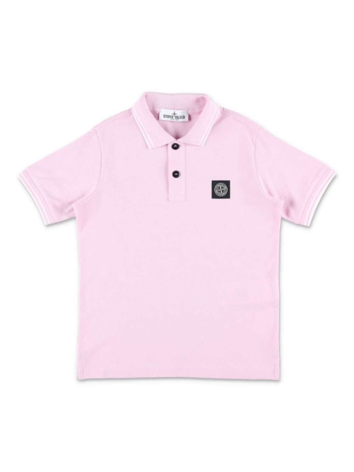 

Stone Island Junior рубашка поло с нашивкой-логотипом, розовый