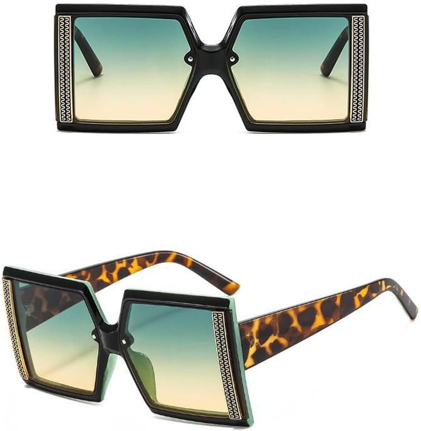 

Модные солнцезащитные очки класса люкс 2026 для женщин, винтажные, большие, в крупной оправе, черные, с защитой от УФ-излучения UV400, зеленые, один размер MTZJH, One Color