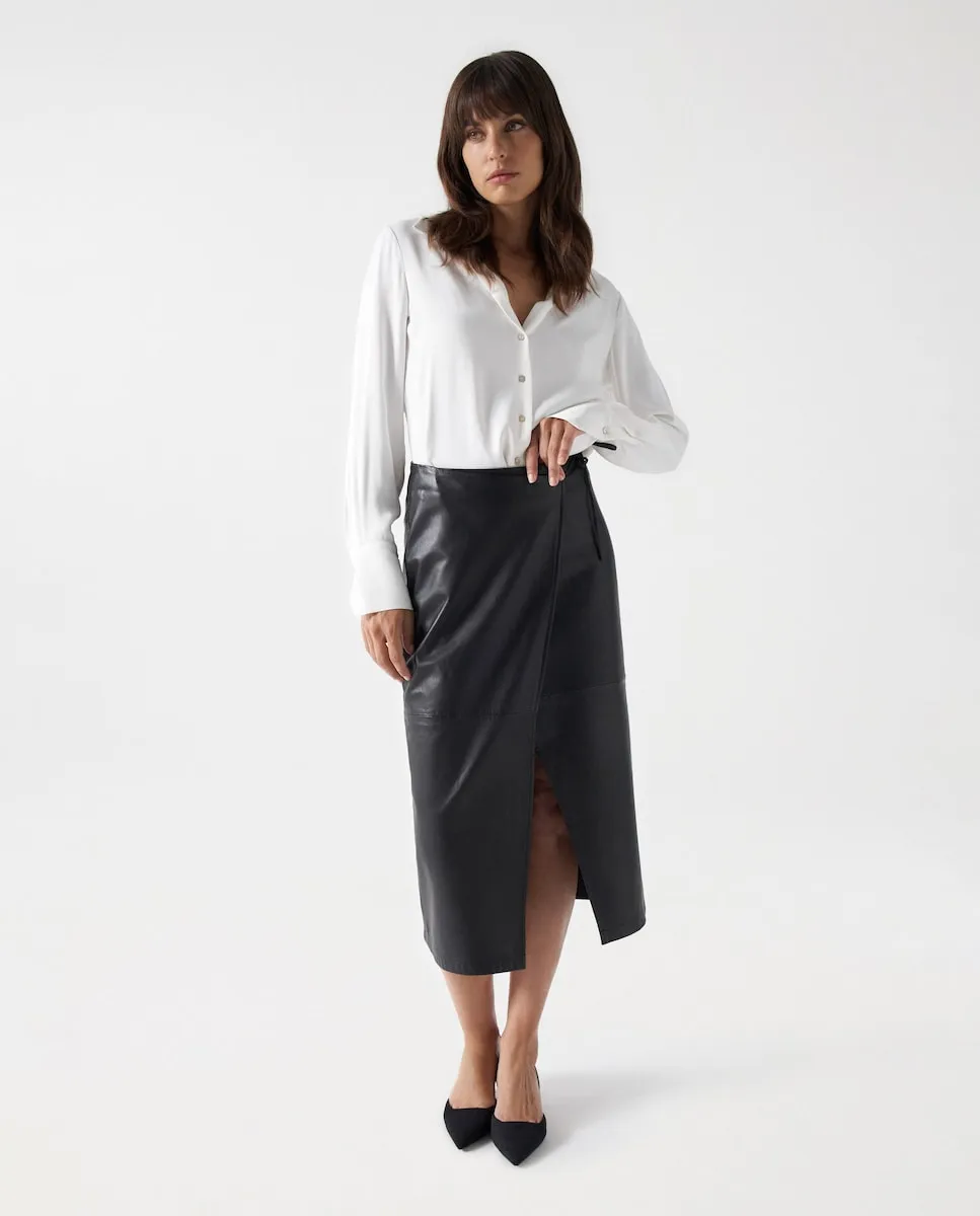 

Миди-юбка из кожи черного цвета Salsa Jeans