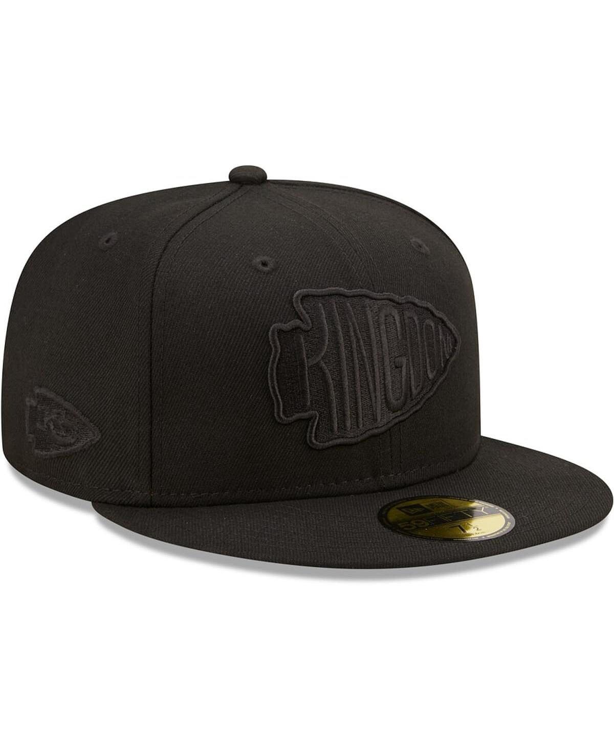 

Мужская приталенная кепка Kansas City Chiefs Black on Black с альтернативным логотипом 59FIFTY New Era