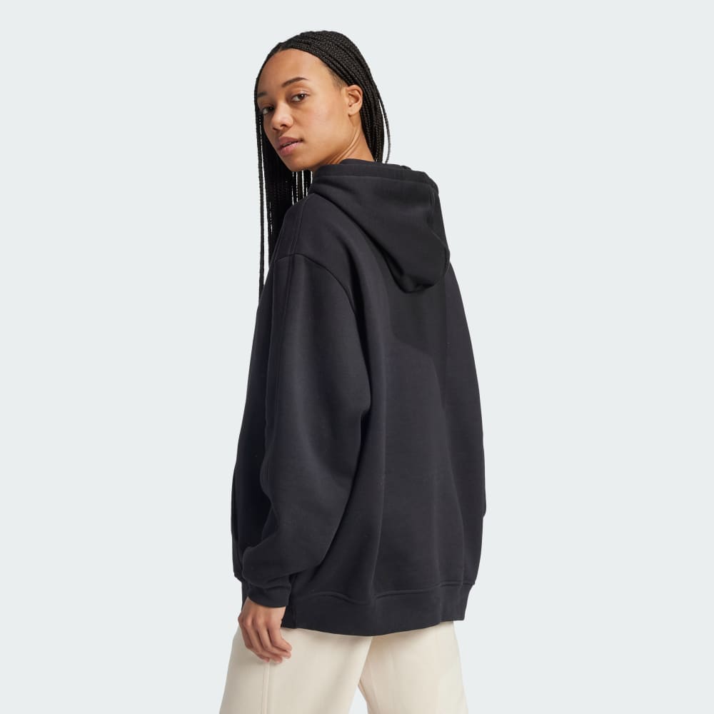 Худи Adidas Essentials Oversized Fleece Hoodie, черный — фото 2