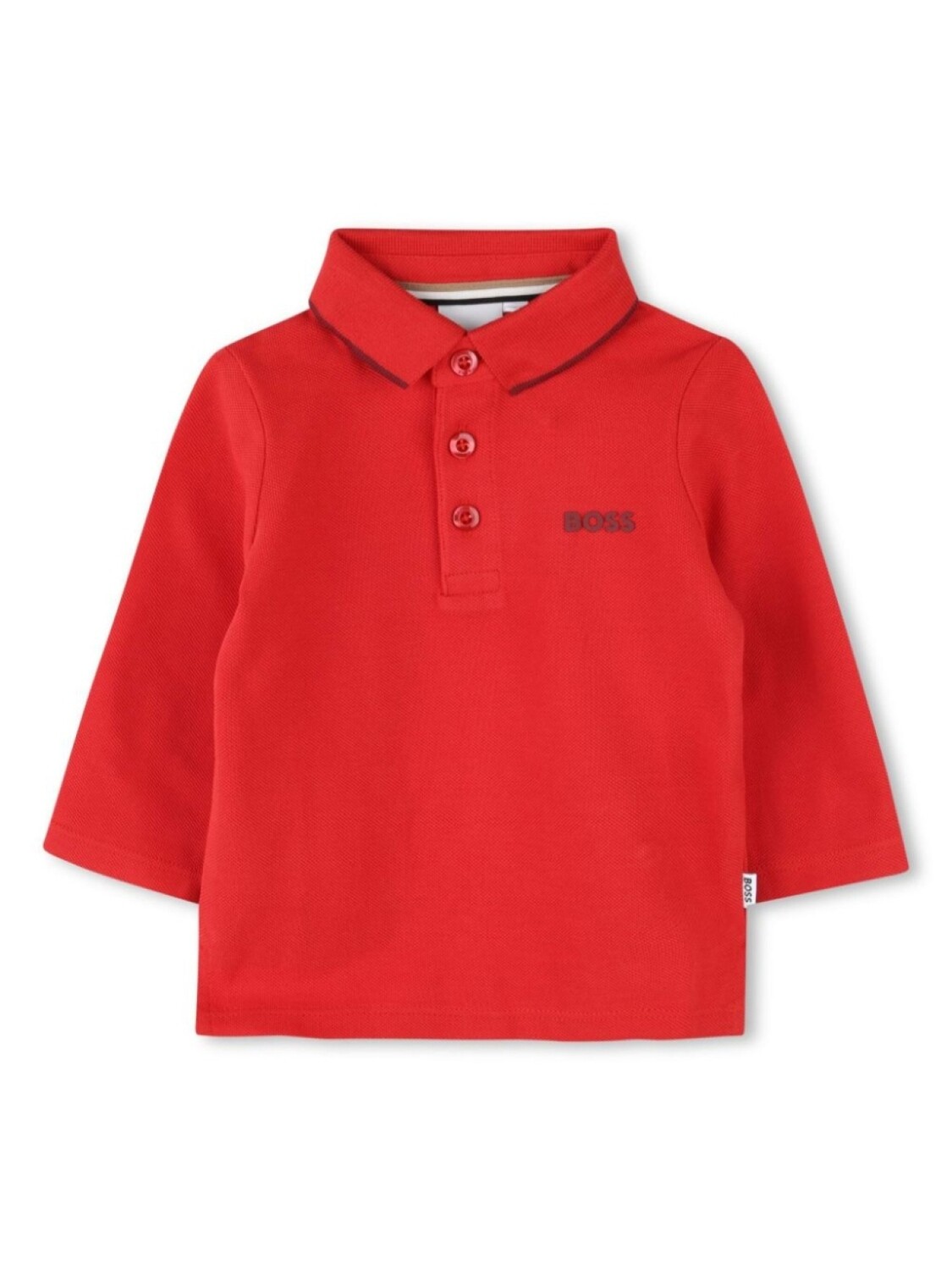 

BOSS Kidswear рубашка поло с вышитым логотипом, красный
