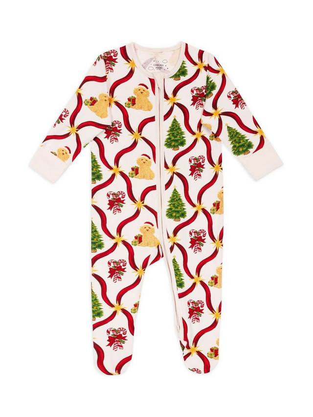 

Детский хлопковый комбинезон с новогодней ёлкой Chelsea Peers, Off White