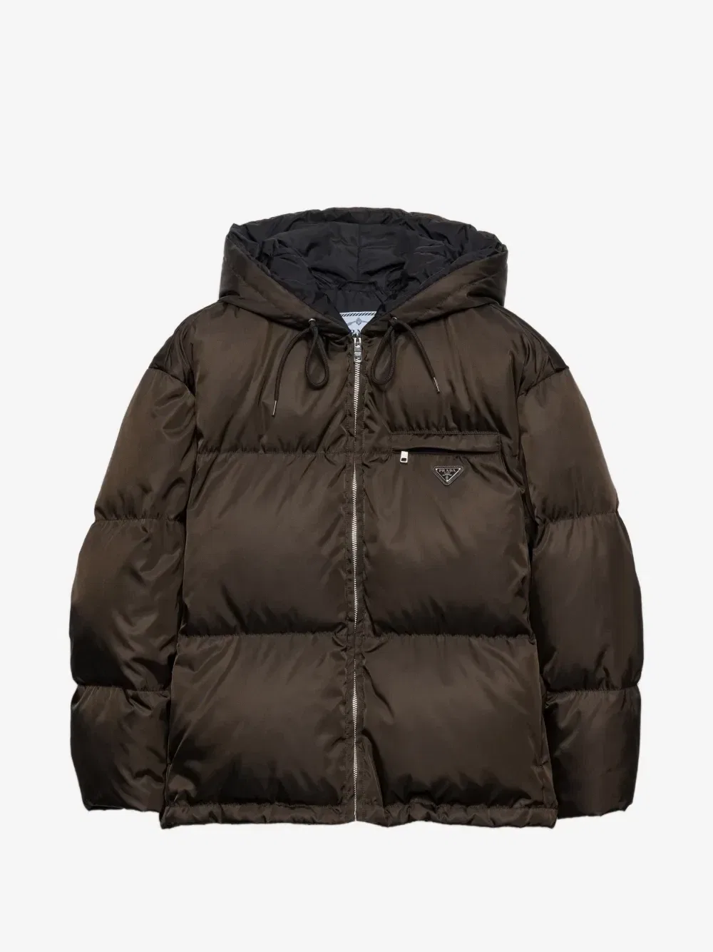 Пуховик из Re-Nylon Prada, коричневый