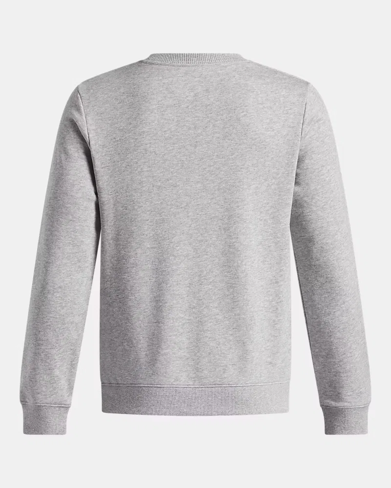 Свитшот легкий из футера с начесом для мальчиков Rival Lightweight UnderArmour, Mod Gray Light Heather/Black — фото 2
