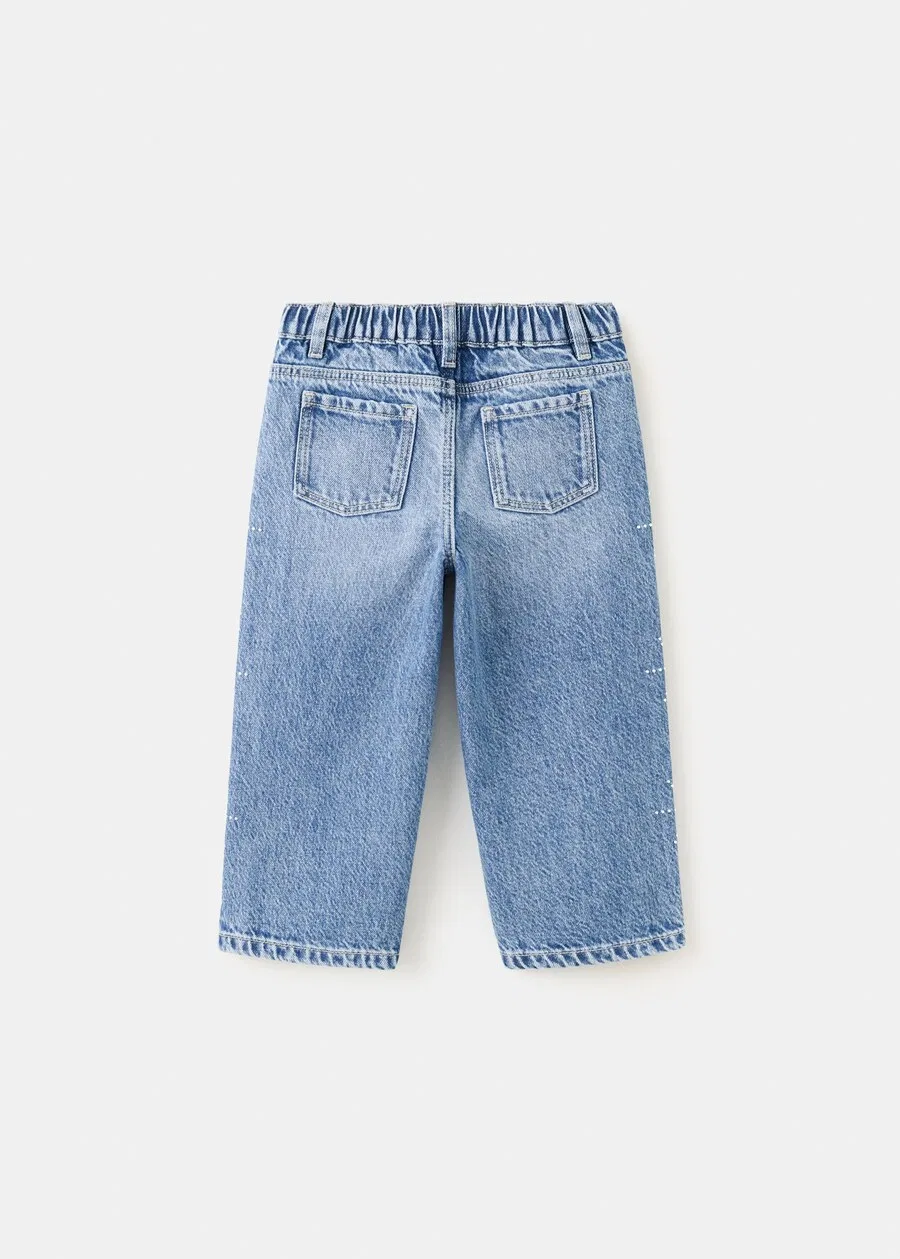 Детские шорты MANGO KIDS свободного кроя, синий деним — фото 2